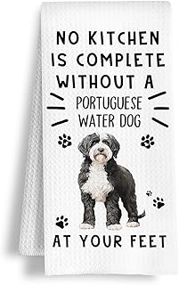 HSIASHENG Funny Portuguese Water Dog Hand Towels for Kitchen Home Bathroom Decor, A Kitchen is Not Complete Without A Portuguese Water Dish Towel, Dog Lovers GIF, 16×24 Inch
