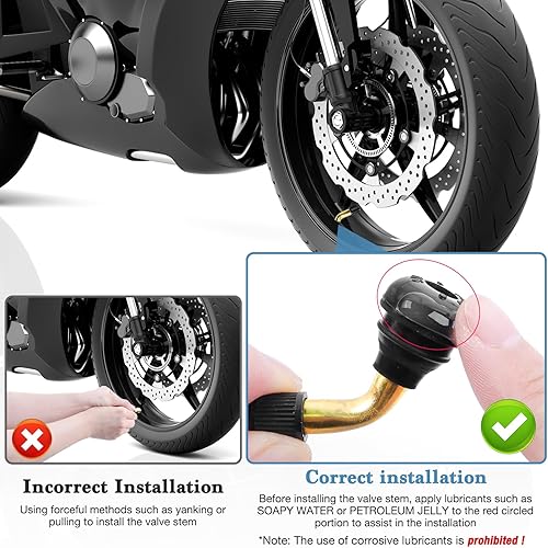 Vista 4 de Vástago de válvula de neumático PVR70, vástago de válvula de neumático de motocicleta, vástago de válvula de 45 grados, vástago de válvula