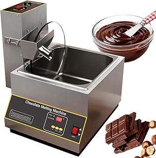 Stainless Steel Chocolate Processing Machine, Combined Melting Pot and Tempering with Agitating Wheel, Auto Dispensing, for Confectionery and Cafés 12LMeltingMixer