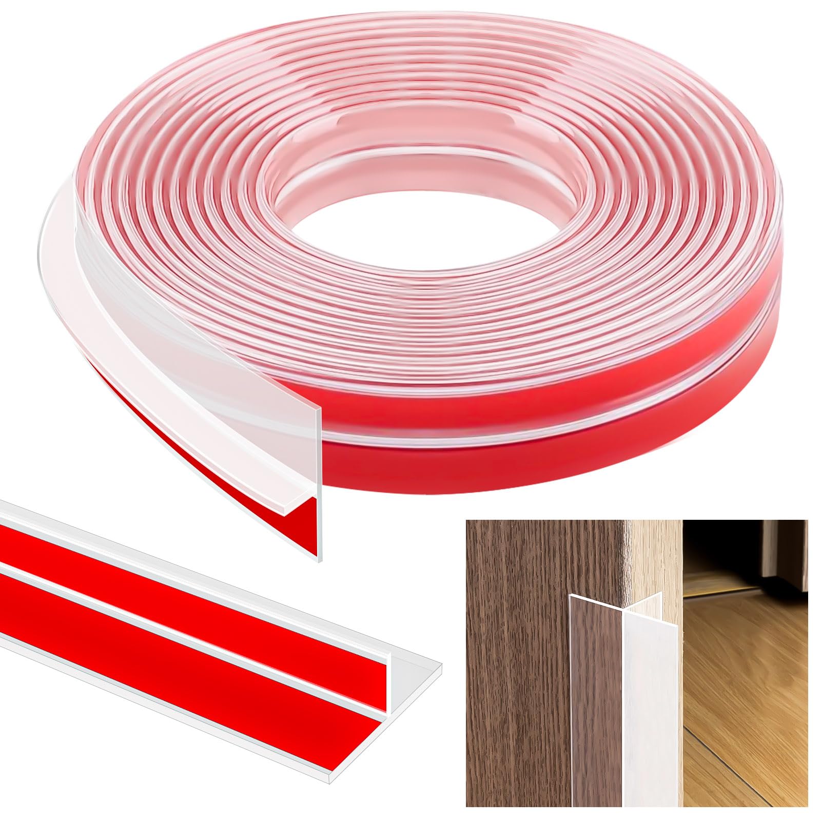 TAROSE Weather Stripping, 33 Feet Weather Seal Strip Window Seal Adhesive Silicone Tape White 25mm - View #4