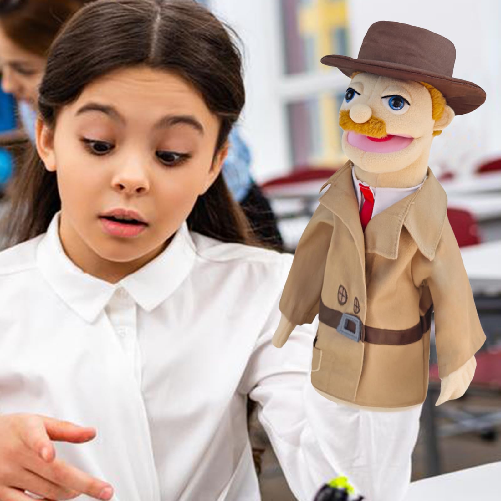 Marionnette à Main Peluche Métier – Pompier, Médecin, Chef, Agriculteur, Ouvrier, Détective – Jeu Éducatif & Imaginatif Pour Enfants & Adultes