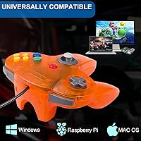 Vista 4 de KIWITATA Classic N64 USB Controller, N64 Wired Remote Emulator Game Controller for Windows XP 7 8 11& MAC & Retropie Orange