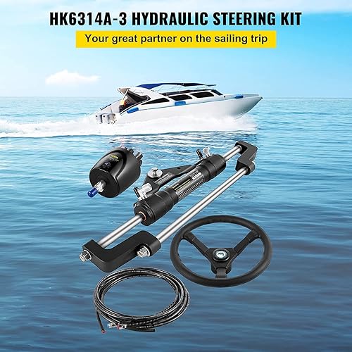 Miniatura 21 de VEVOR Hydraulic Steering Kit 300HP, Hydraulic Boat Steering Kit Helm Pump