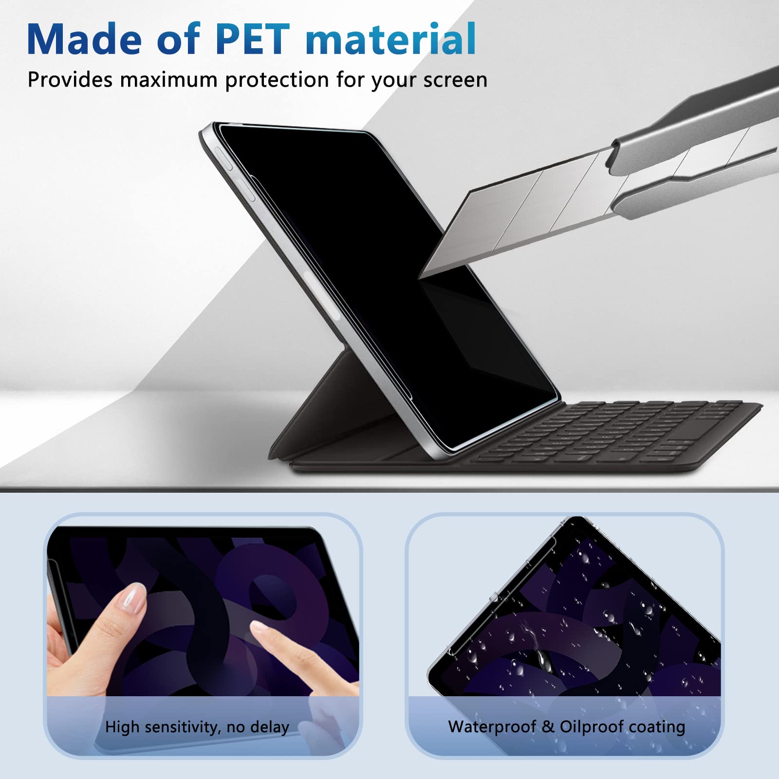 Pellicola Protettiva Privacy JETech Per IPad Air 5/4 E Pro 11" - Vetro Temperato Anti-Spy - Foto 6