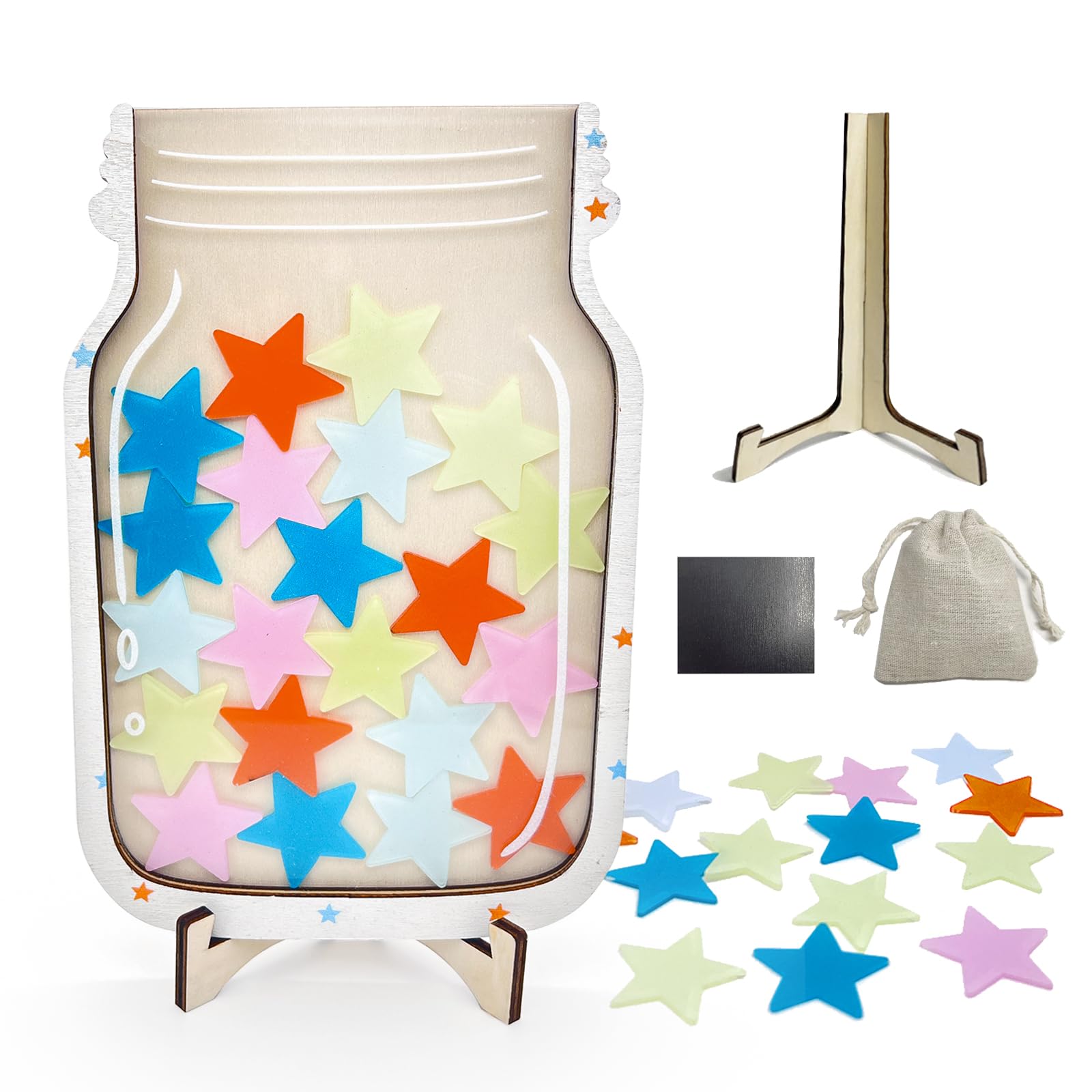 Bitlaintab Magnetic Stars Reward Jar, Personalized Magnetic Reward Chart for The Home and Classroom, Good Behavior Training for Kids, Encourages