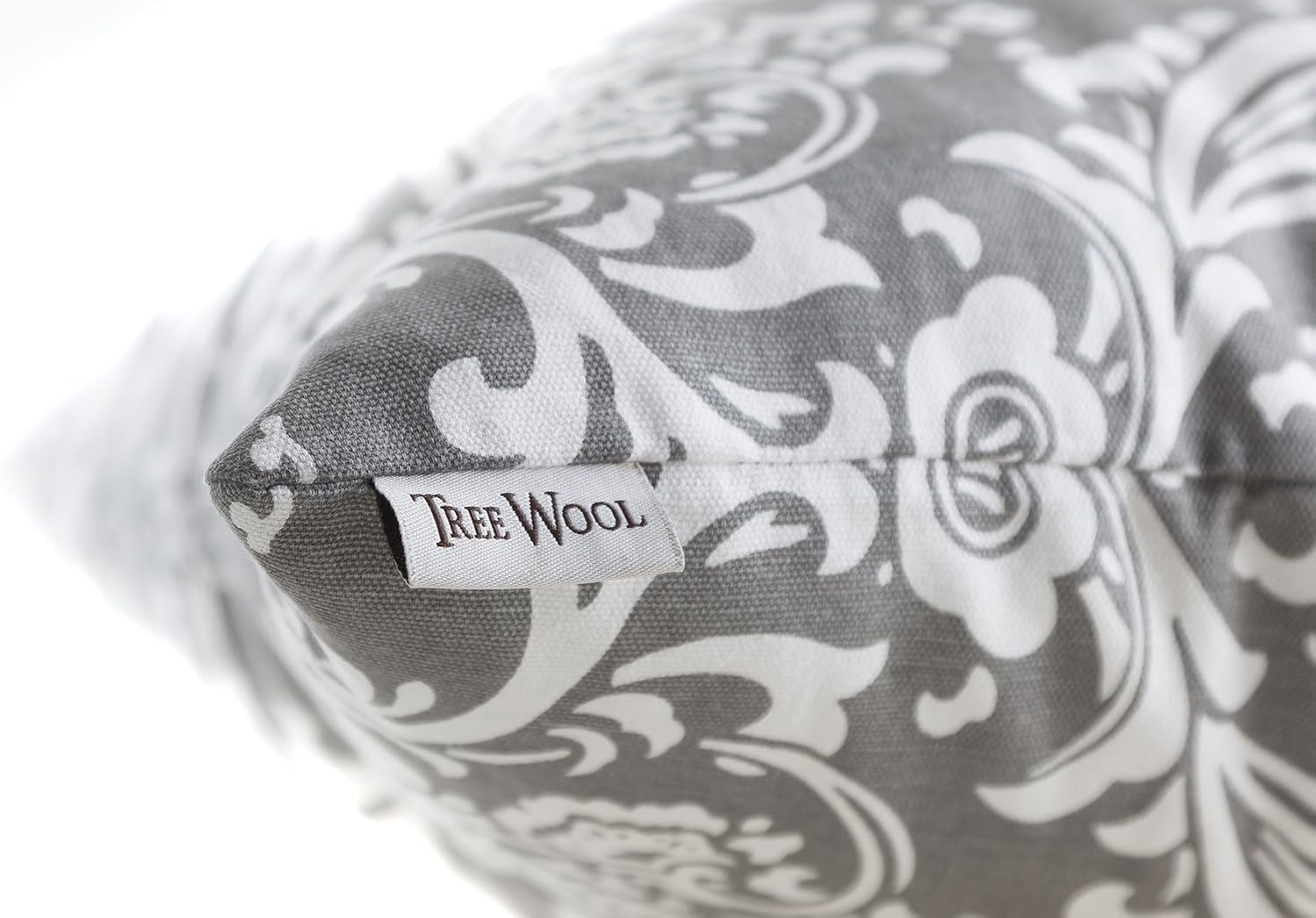 TreeWool Damask Accent Spring Summer 20x20 Set of 2 Decorative Throw Pillow Covers 100% Cotton Home Decor Pillowcases for Sofa Couch (Graphite Gray)