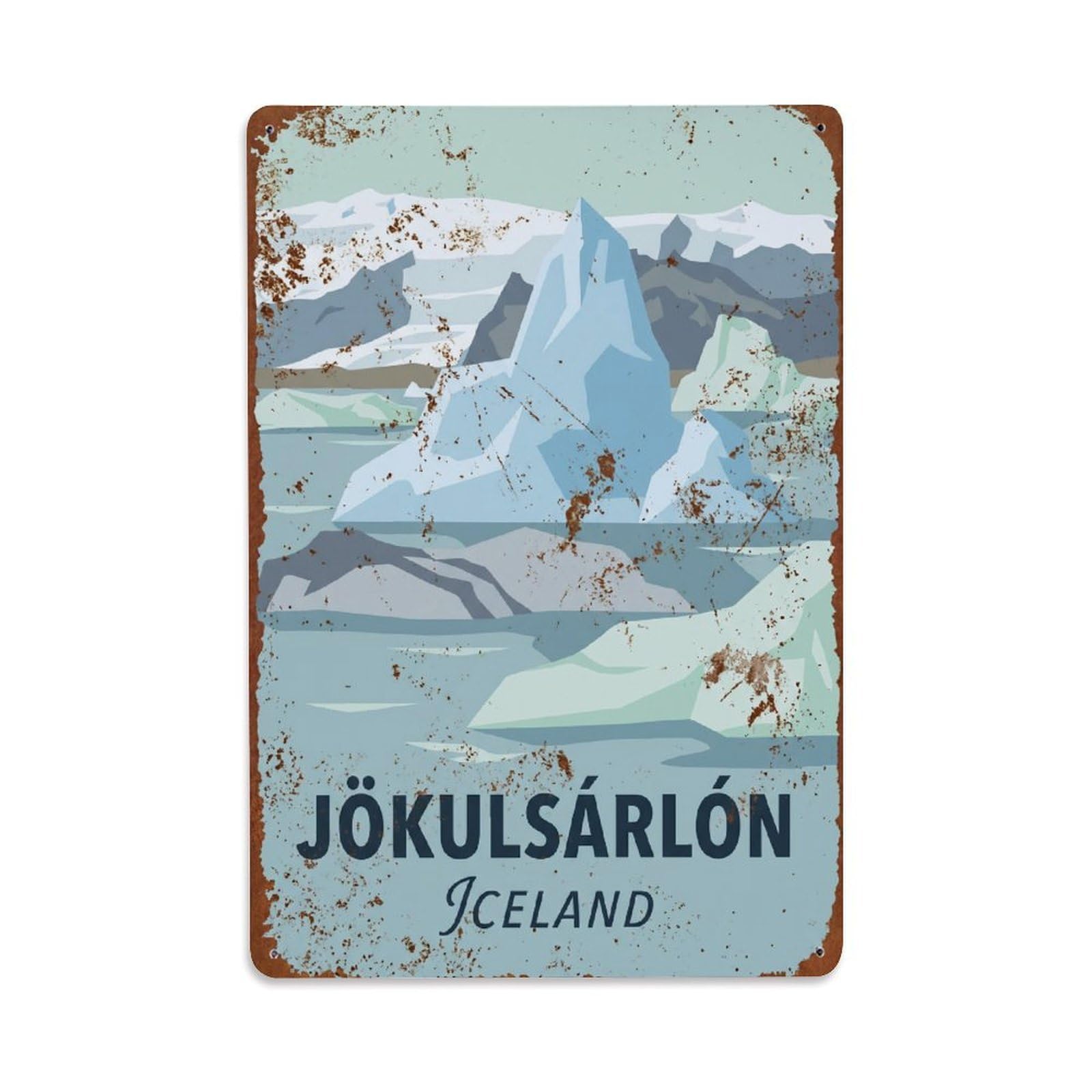 Gead 8X12inch Style Vintage Travel Jokulsarlon Iceland Lagoon Metal Tin Sign
