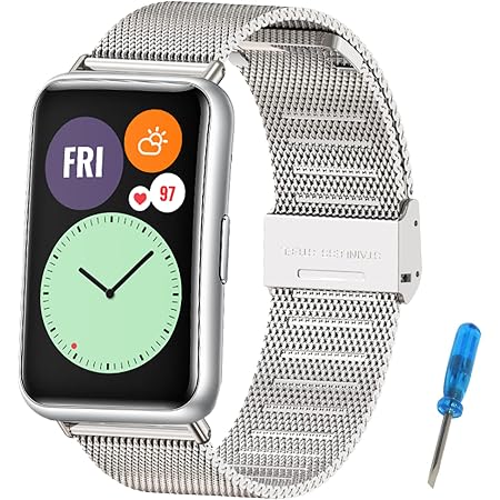 MIJOBS Cinturino di Ricambio in Metallo Compatibile con Huawei Watch Fit \u0026  Huawei Watch Fit Elegant \u0026 Huawei Watch Fit New Cinturino in Acciaio  Inossidabile per Orologio Huawei Watch Fit : Amazon.it: