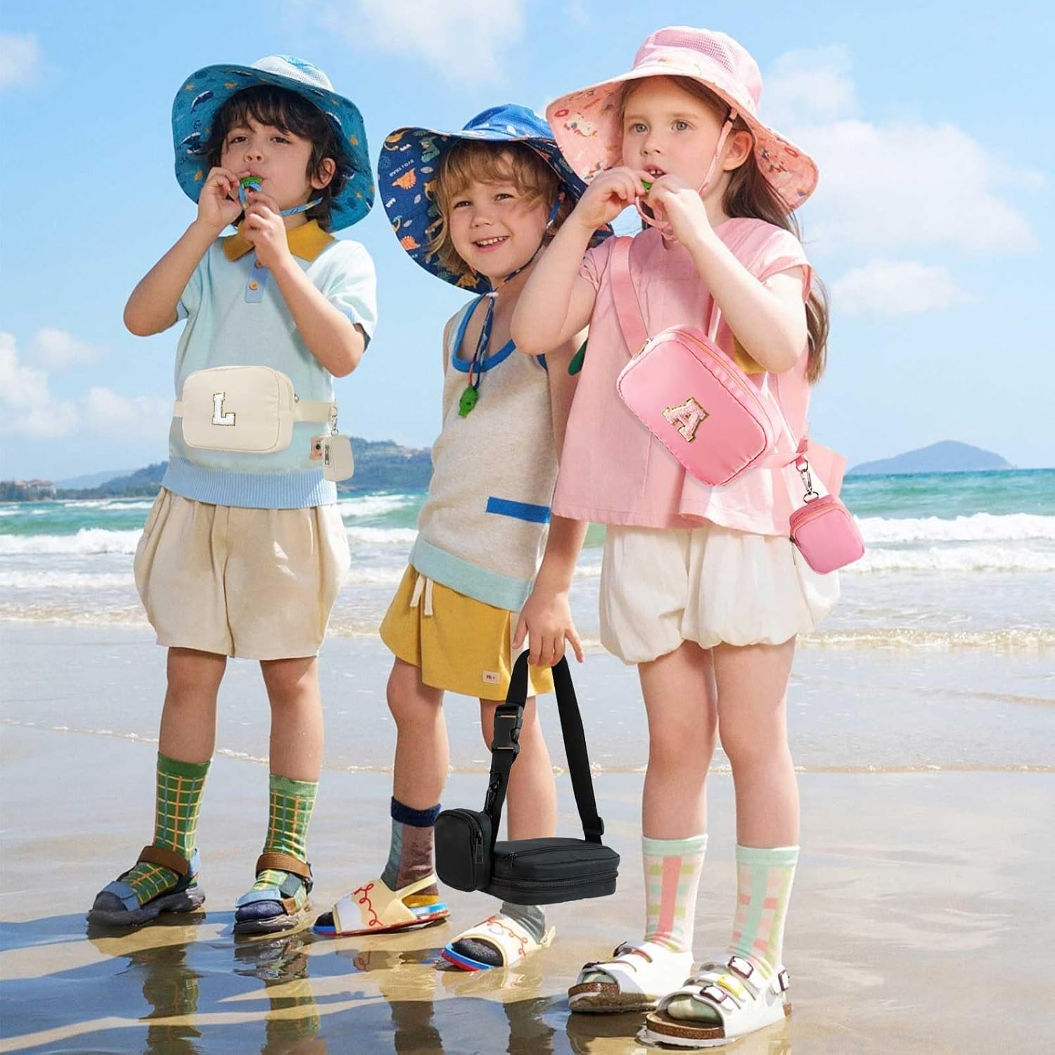 GhvyenntteS Fanny Pack for Girls Kids - Birthday Gifts for 3 4 5 6 7 8 9 10 11 12 13 Years Old Girls, Initial Fanny Pack Belt Bag Purse, Fashion Waist Packs for Teen Daughter Sister, Beige A - Image 2