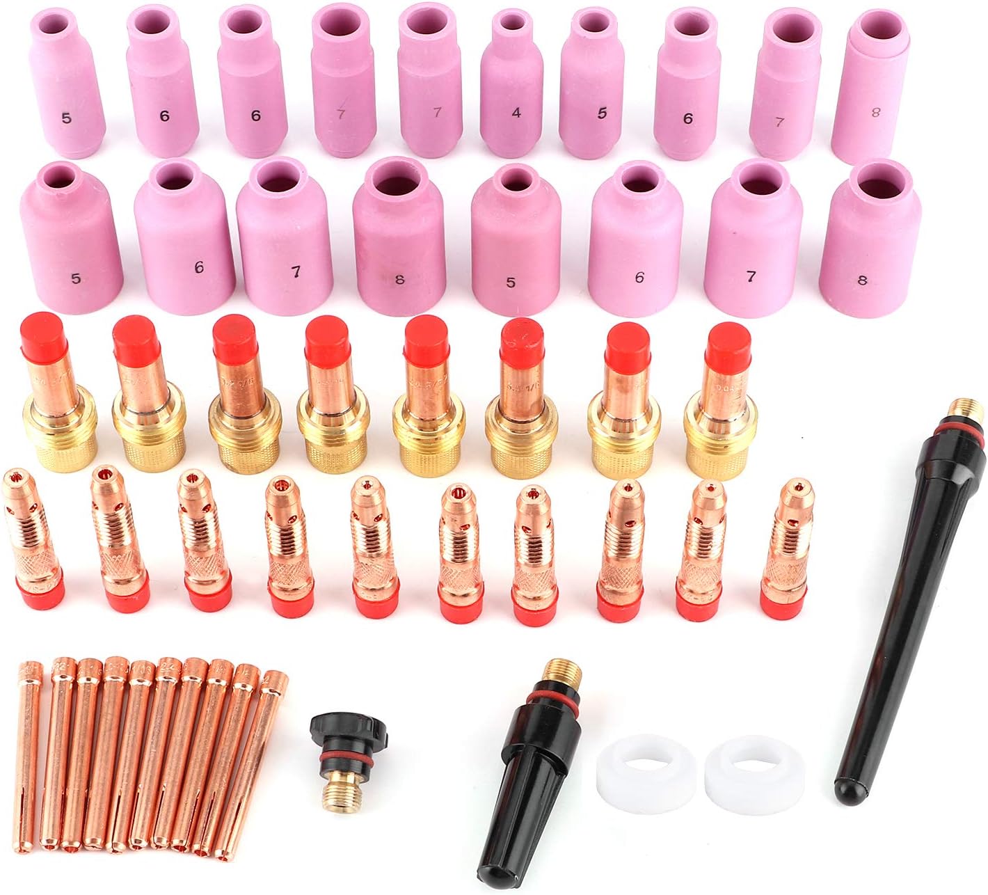 51Pcs Set Welding Nozzle Ceramic Gas Lens Welder Tip for WP 17 18 26 Repa Tool and This Built Goodbye to to Efficient with