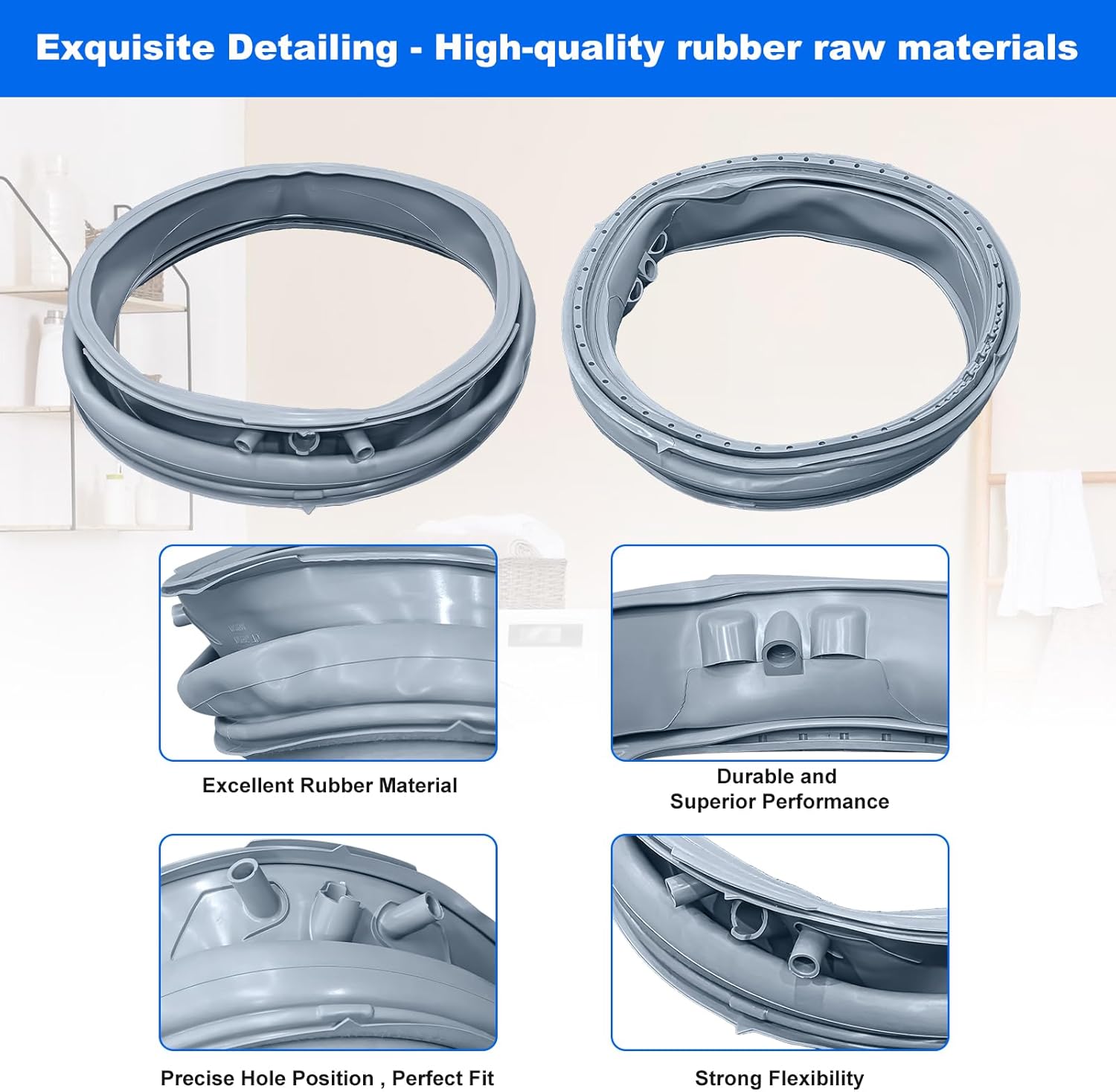 Upgraded 5304505004 Compatible with Electrolux Washer Door Boot Seal EFLS517SIW0 EFLS617SIW0 EFLS617STT0 EFLS627UTT1 ELFW7637AW1 EFLS527UIW1 for Frigidaire Washer Door Gasket 5304516744 5304505239