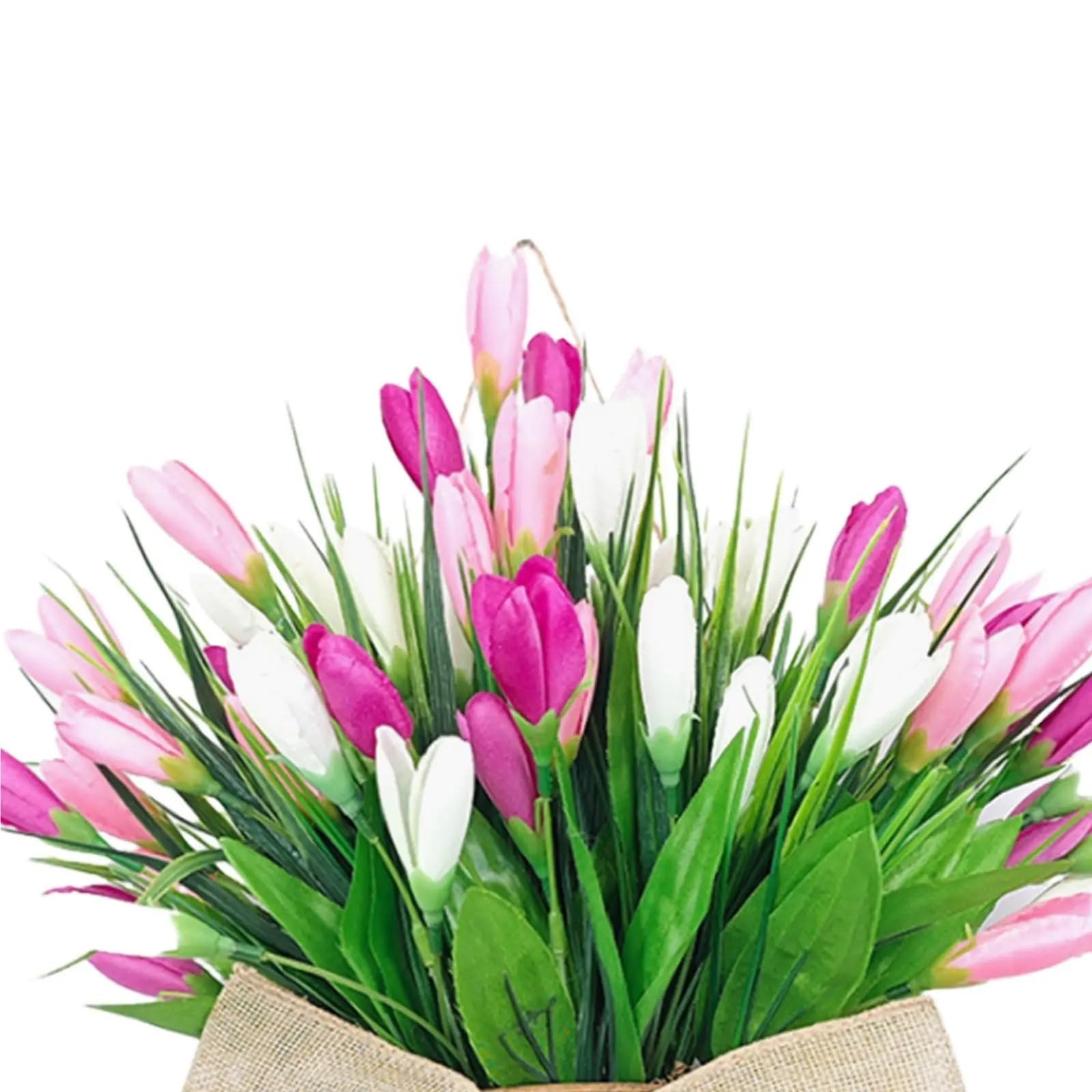 Ghirlanda di Fiori appesi alla Porta d'ingresso, Fiori di Tulipano Artificiali, Composizione Floreale for Matrimoni, Ghirlanda Primaverile for inaugurazione della casa all'aperto.