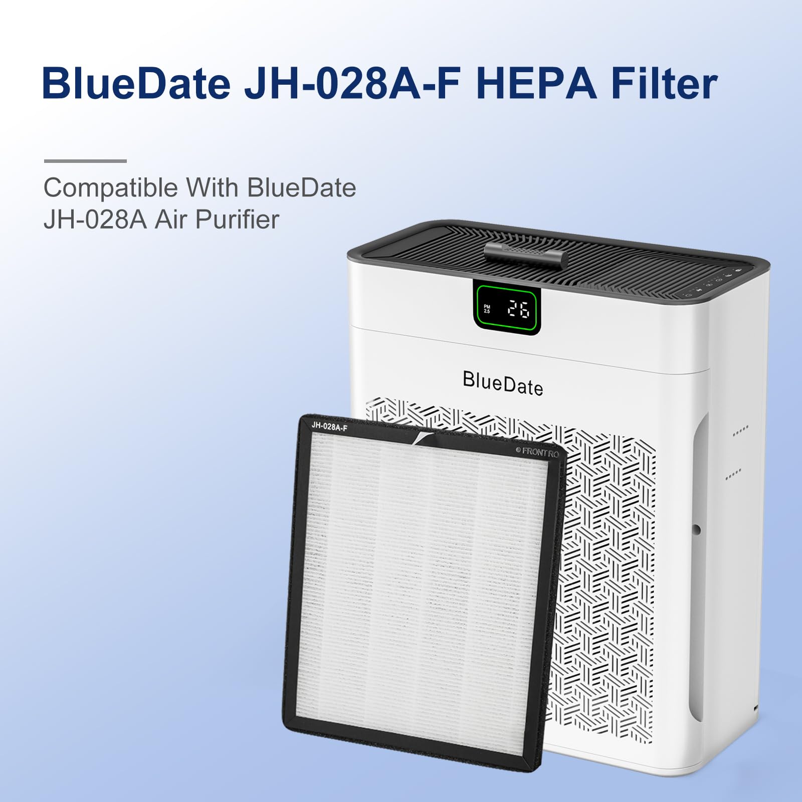 Filtro HEPA Di Ricambio JH-028A Per Purificatore BlueDate – 2 Pezzi, Sistema 3 In 1 (HEPA H13 + Carbone Attivo)
