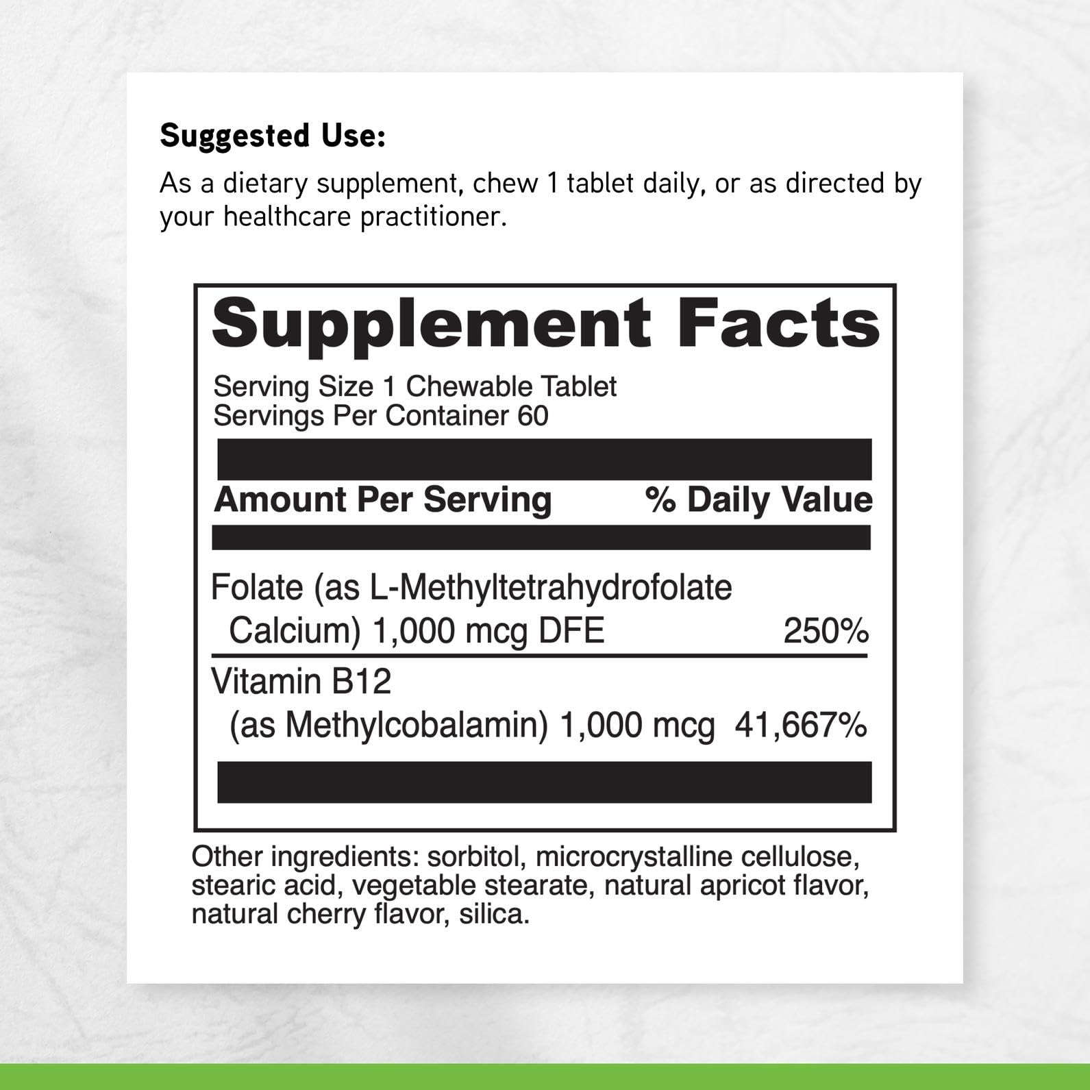 DAVINCI Labs Active Folate B12 Chewable, 60 Chewable Tablets — Amazon image 6