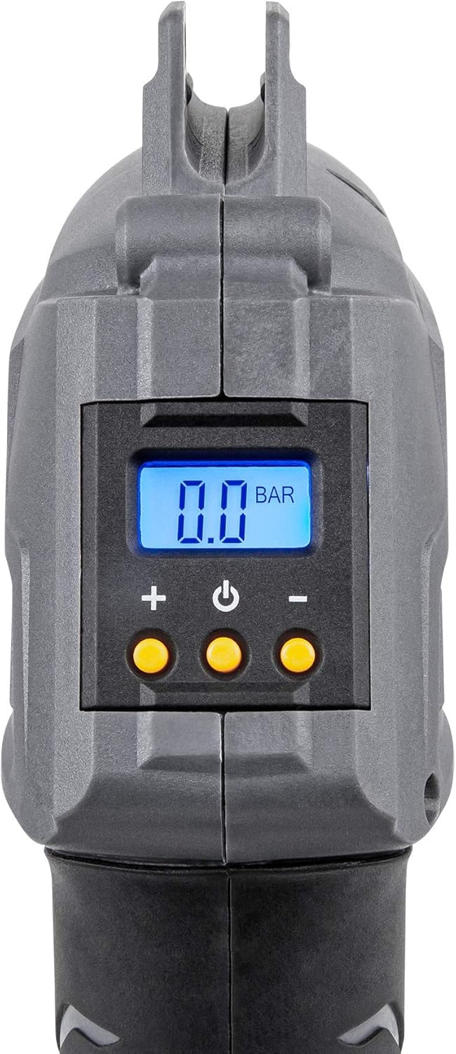 Close-up of the compressor's digital display