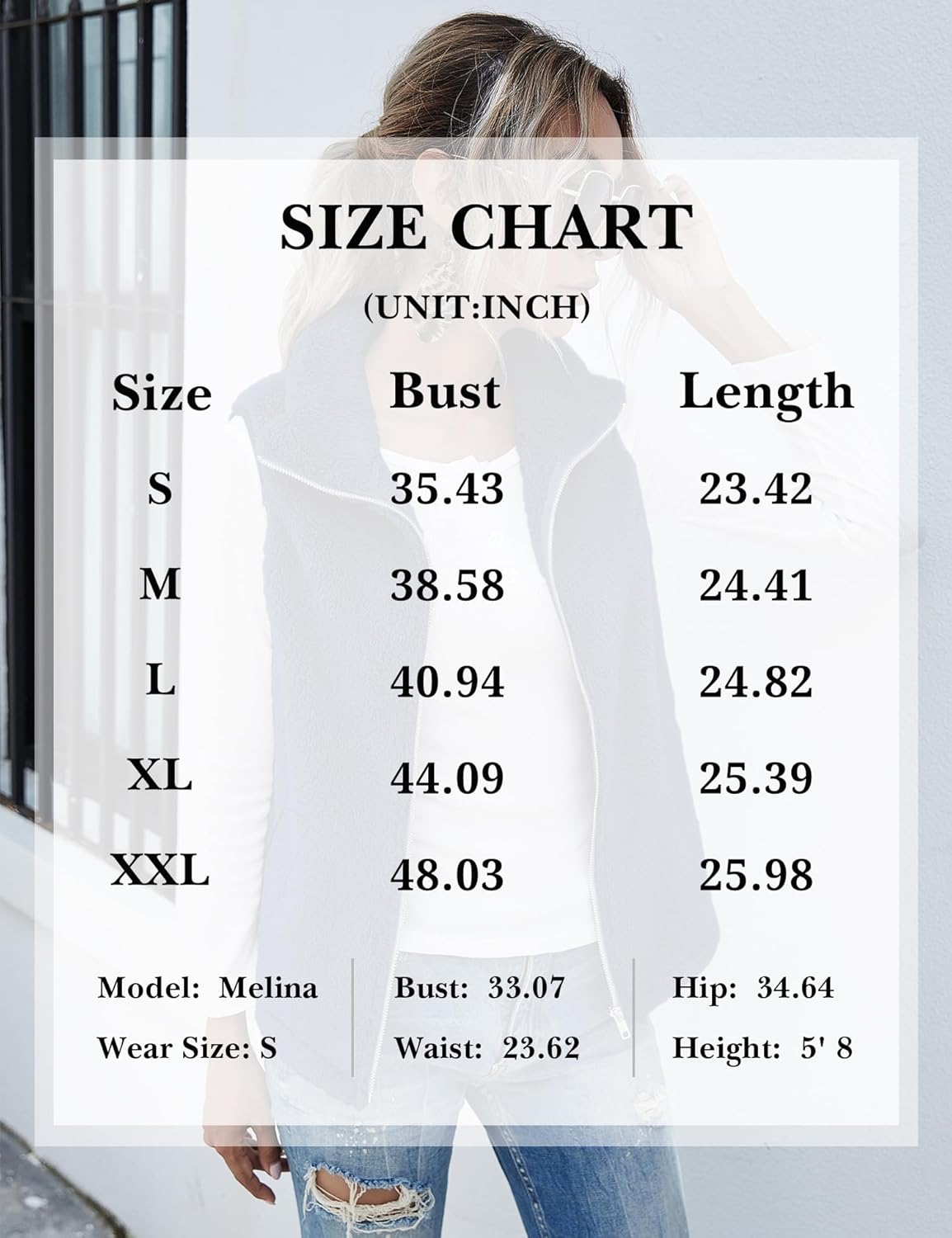 LOMON Womens Fuzzy Sherpa Fleece Jacket Lightweight Vest Cozy Sleeveless Cardigan Zipper Waistcoat Outerwear with Pocket - Image 6