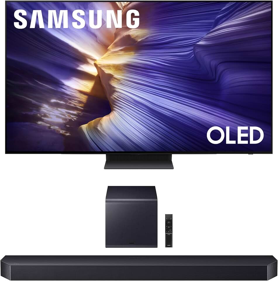 Samsung QN77S90FAFXZA 77 Inch 4K OLED Smart TV with a HW-Q900F Q Series Soundbar 7.1.2 Ch Subwoofer (2025)