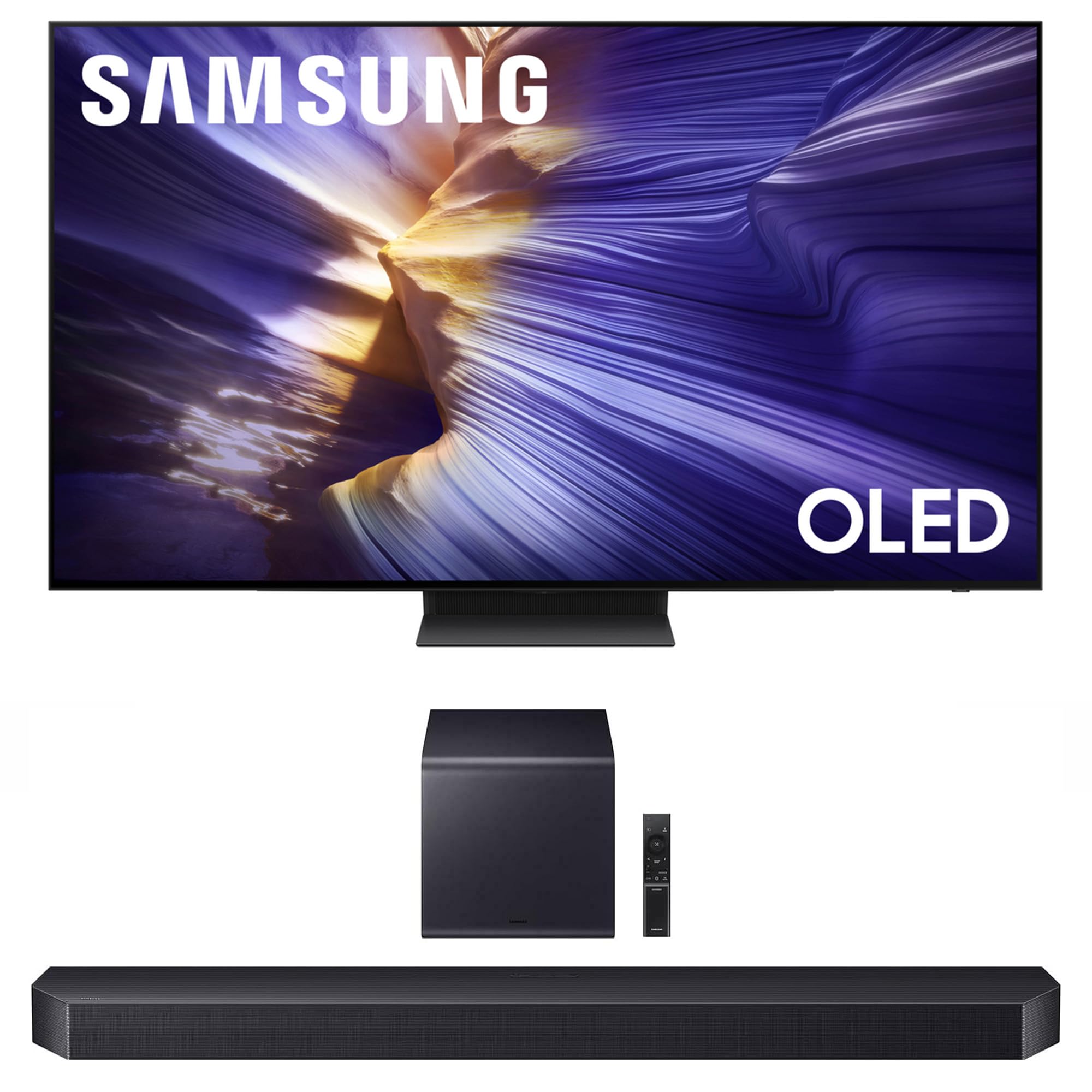 Samsung QN65S90FAFXZA 65 Inch 4K OLED Smart TV with a HW-Q900F Q Series Soundbar 7.1.2 Ch Subwoofer (2025)