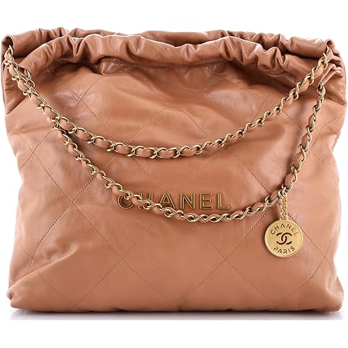 Chanel, Pre-Loved 22 Chain Hobo Quilted Calfskin Medium, Neutral