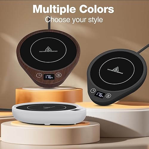 Miniatura 7 de PUSEE Calentador de taza de café  Plato eléctrico grande calentador de velas con apagado automático de 4 horas, calentador de taza de 3 ajustes de
