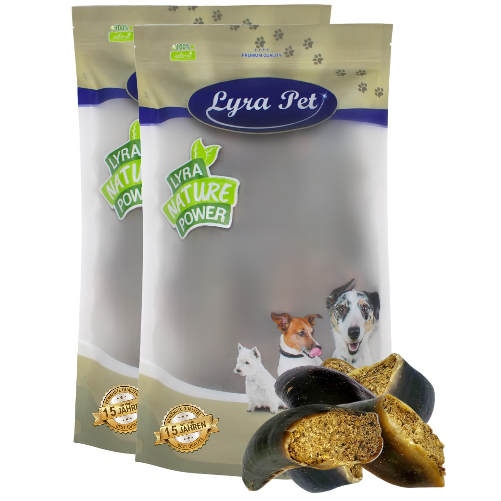 Lyra Pet® 30 pièces : Sabots de bœuf farcis de tripes et de Foie, d'environ 120 g chacun
