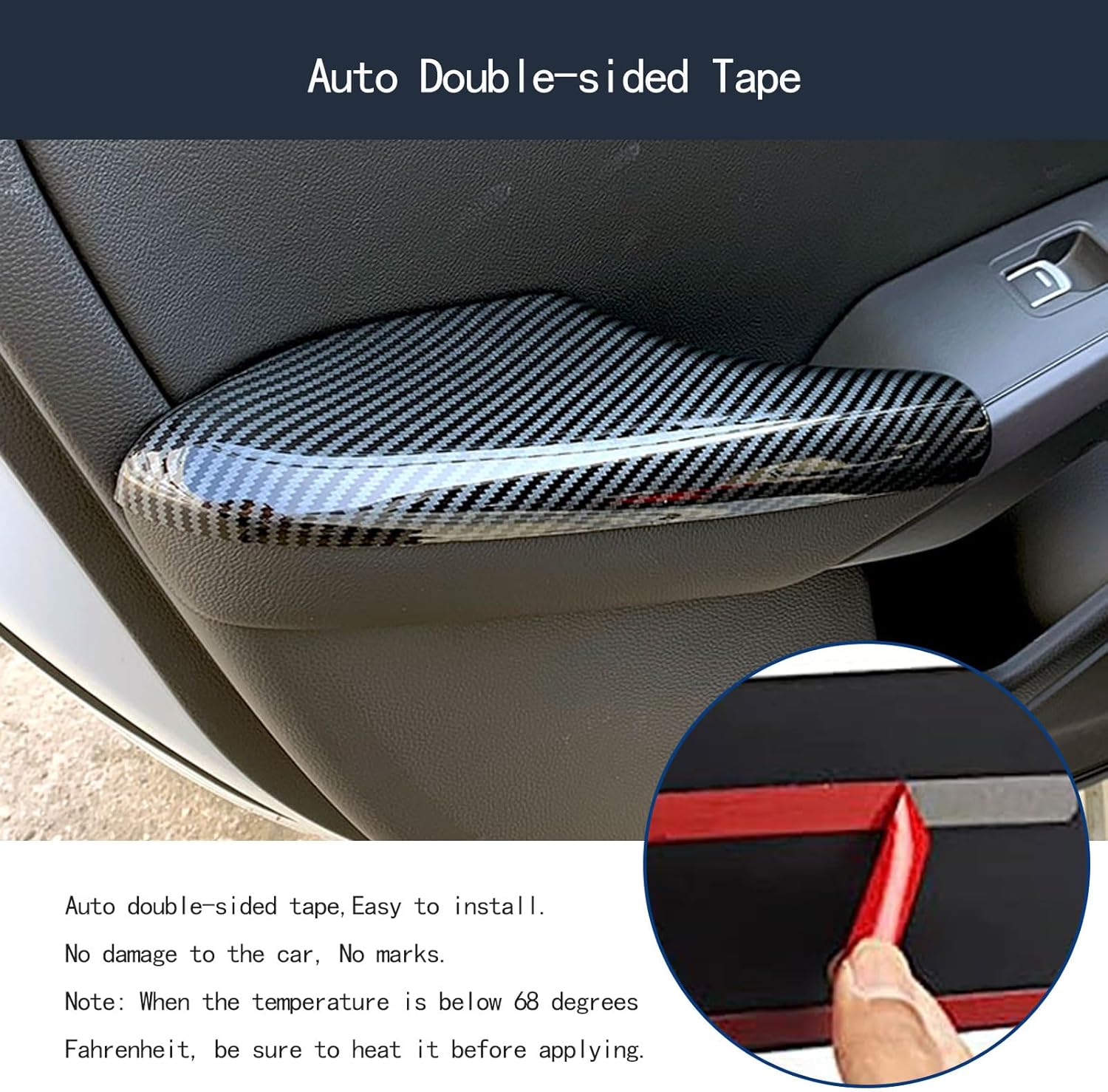 Inner Door Panel Decoration Compatible With Honda Civic 11TH GEN 2026 2025 2024 2023 2022 Door Panel Armrest Half-coverage Cover Trims Interior Car Accessories ABS 4PCS(Carbon Fiber Style)