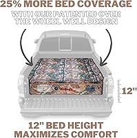 Vista 3 de Pittman Outdoors - Colchón inflable, camuflaje, para camión, colchón de aire, cama de tamaño completo larga, 8 pies de longitud con bomba de aire
