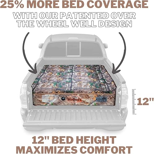 Miniatura 3 de Pittman Outdoors - Colchón inflable, camuflaje, para camión, colchón de aire, cama de tamaño completo larga, 8 pies de longitud con bomba de aire de