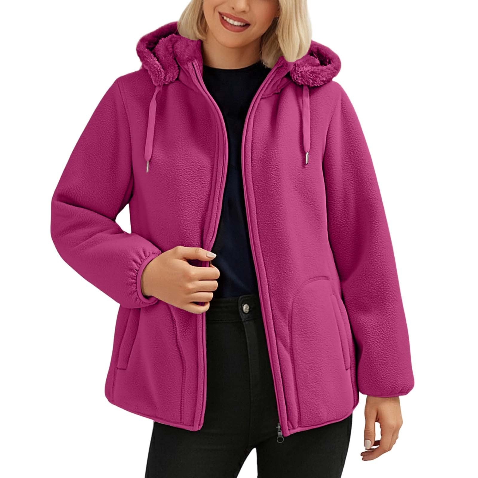 Générique Sweat Femme Capuche Zippé,Sweat à Capuche Polaire pour Femme Chaud éPais Doublé Confortable Doux DéContracté IdéAl pour l'hiver