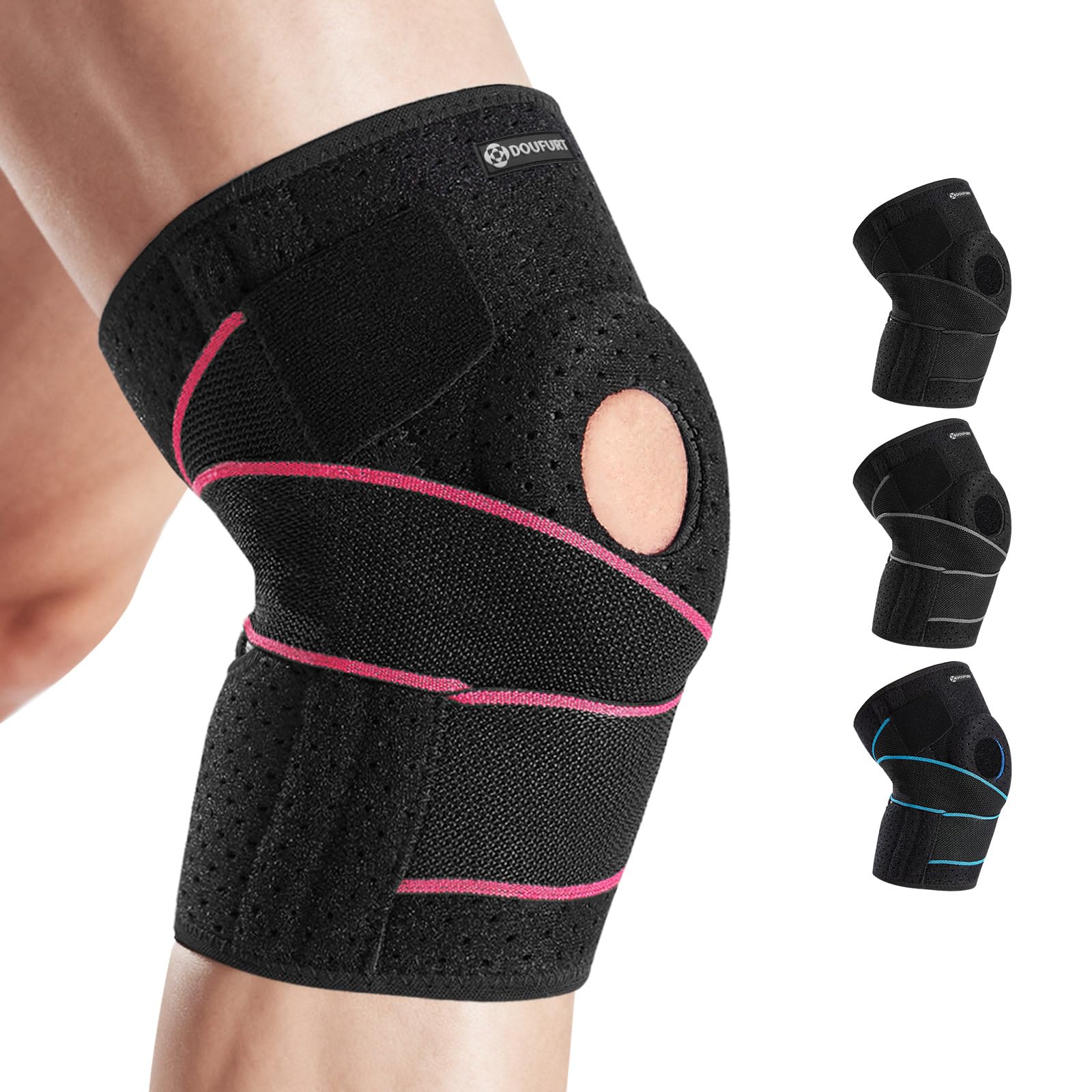 Ginocchiera con stabilizzatori laterali per menisco lacrimazione del ginocchio ACL MCL Injury Recovery Adjustable Knee Support Uomini e Donne