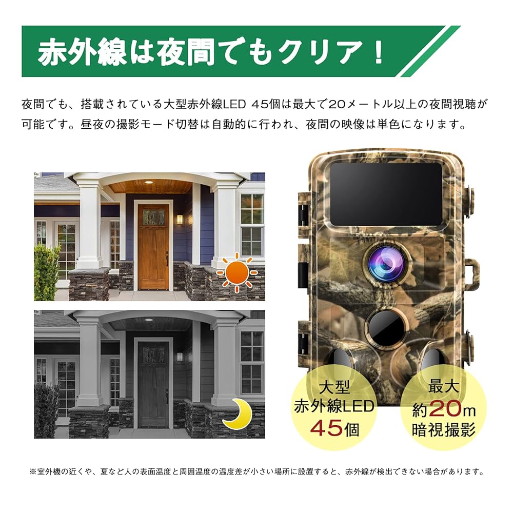 4k ライト トレイルカメラ防犯カメラ業界コスパ最高120°撮影範囲人感センサー Amazon.co.jp: 4k ライト トレイルカメラ 防犯カメラ 【業界
