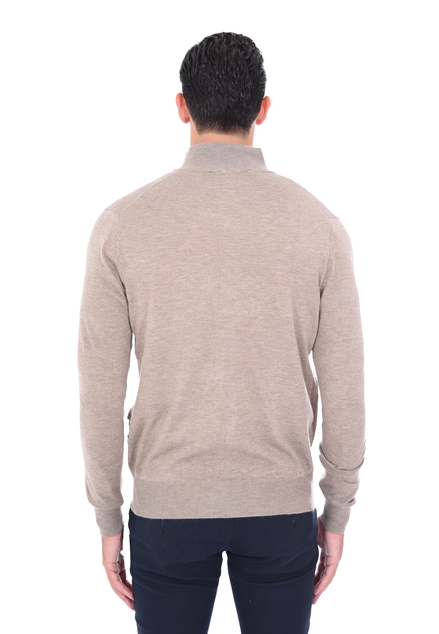 Ciabalù Cardigan Uomo con Zip Lana e Cashmere Maglione con Cerniera Collo Alto