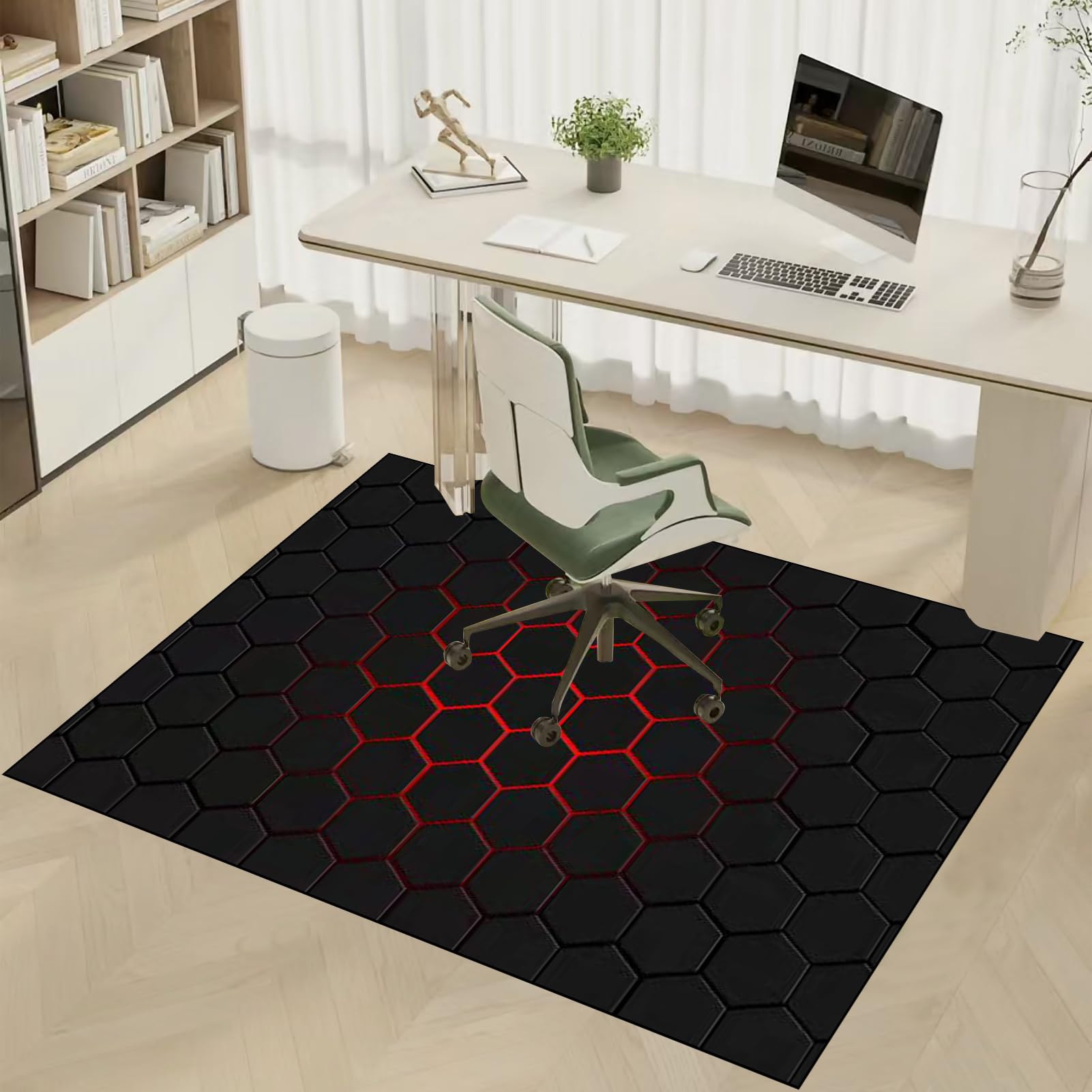 Tapis de Protection pour Chaise de Bureau, adapté aux parquets et moquettes. Glisse Facile et Confortable. Dalle de Bois 70 x 100 cm.