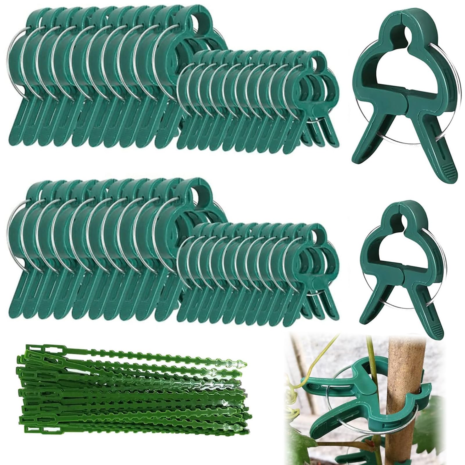 30 Pezzi Clip E Supporti Per Piante Rampicanti – Tralicci Da Giardino In Plastica, 4 Misure (6-13.7 Cm), Per Steli E Fiori - 4