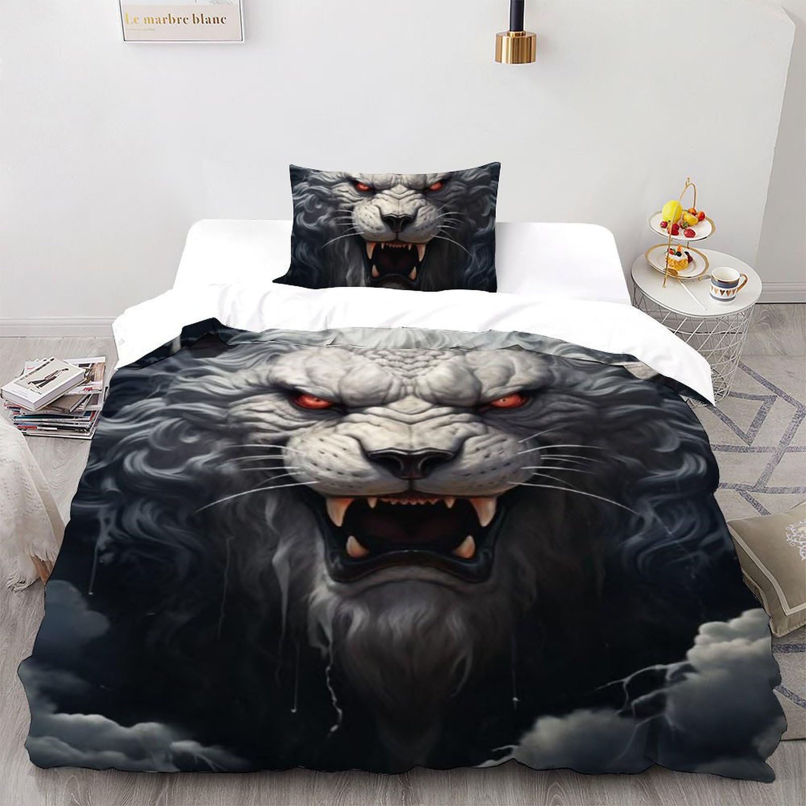 Housse de couette tigre blanc pour créer une chambre d'enfant aventure