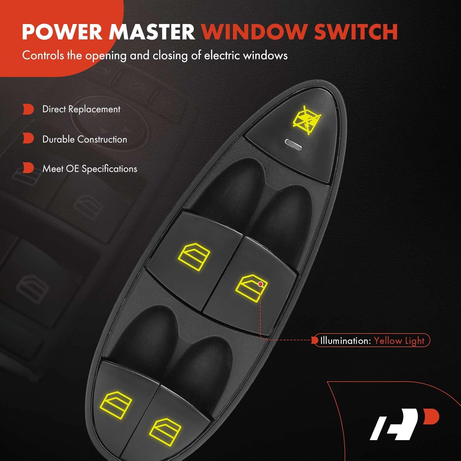 A-Premium Master Power Window Switch Compatible with Mercedes-Benz W211 E280 E300 E320 E350 E500 E550 E63 AMG Front Left Driver Side