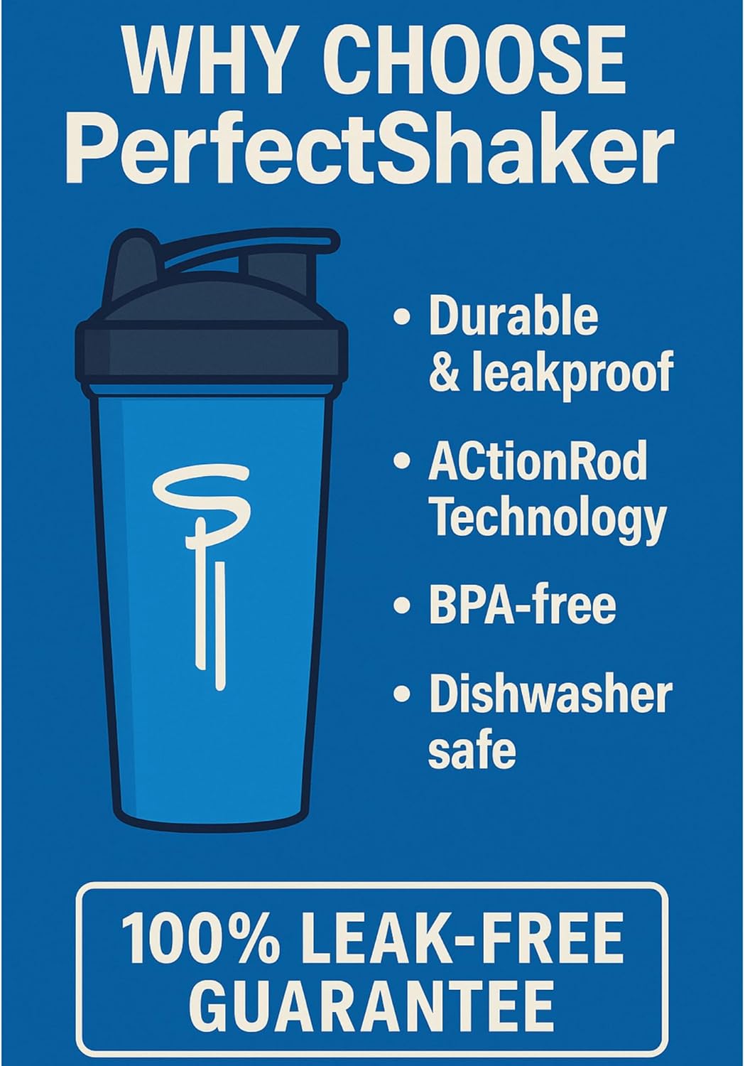 PerfectShaker ACTIV DC Comics & Justice League Series | Leak-Proof, BPA-Free, Shatter-Resistant | ActionRod Mixing Technology for Smooth Blends | Gym, Fitness & Sports Shaker - 28oz Superman(Blue) - Image 7