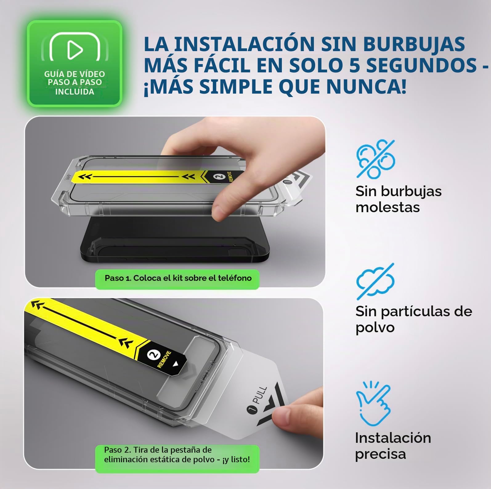 Deppa | 2 Piezas | Para iPhone 17 Pro Max (6.9") Cristal Templado Protector de Pantalla con Kit de Instalación Inteligente | Anti-Polvo y Sin Burbujas | Cobertura Completa