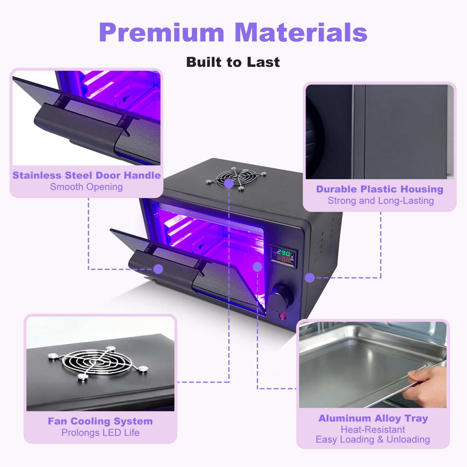 80W Macchina per Polimerizzazione della Resina, Luce UV per Resina 395nm con 80 Perline LED, Funzioni Timer, Vassoio Rimovibile, Capacità 2kg, per Stampanti 3D, Creazione di Gioielli, Fai-da-Te
