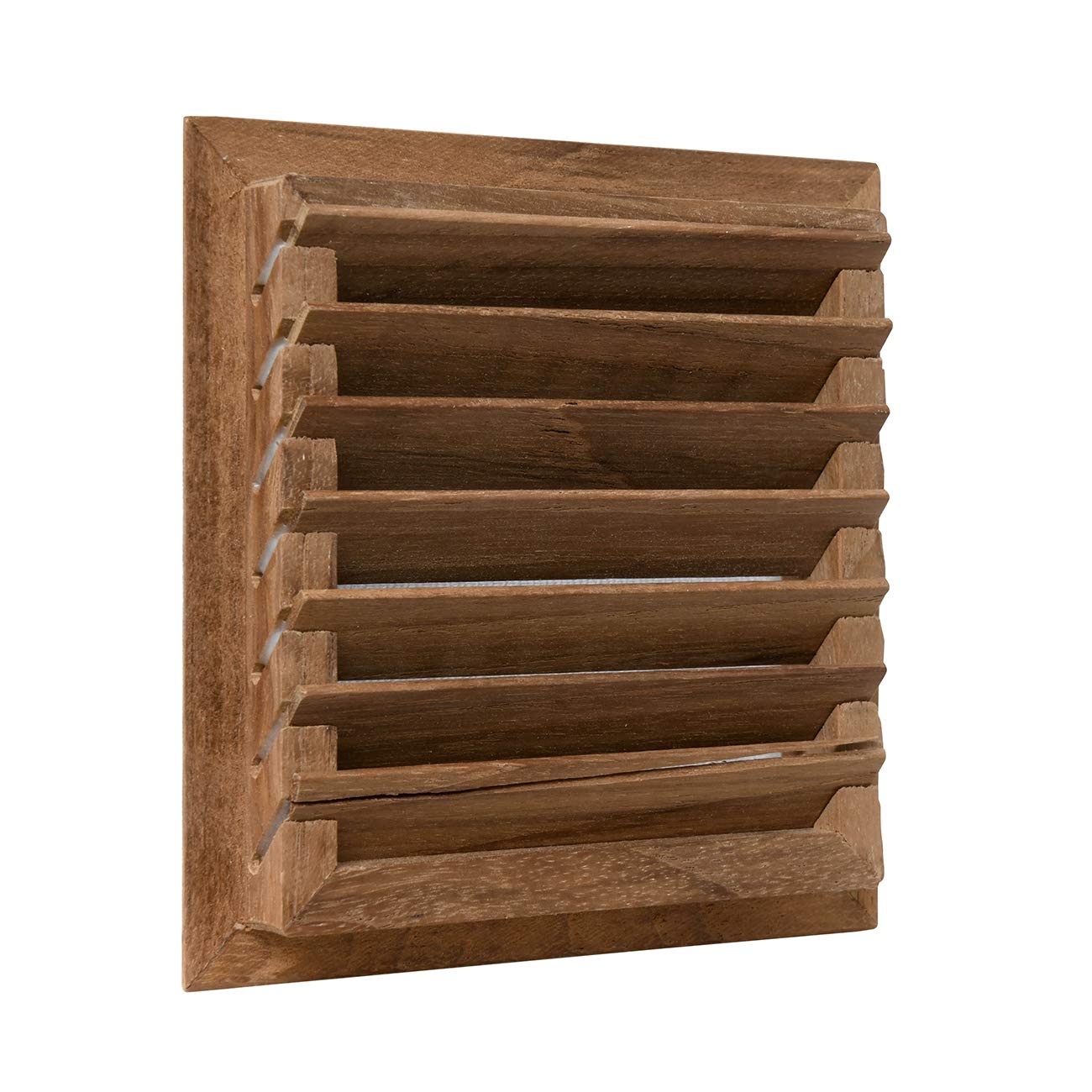 La Ventilazione LGES100T Griglia di Ventilazione quadrata in legno teak, da incasso. Dimensioni 112x112 mm