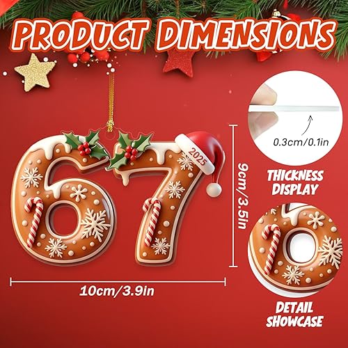 Miniatura 2 de 67 Adorno de Navidad, 67 Adornos para Árbol de Navidad, Divertidos Adornos de Navidad 2025, Adorno de Árbol Seis Siete 6 7 Decoración de Cosas,