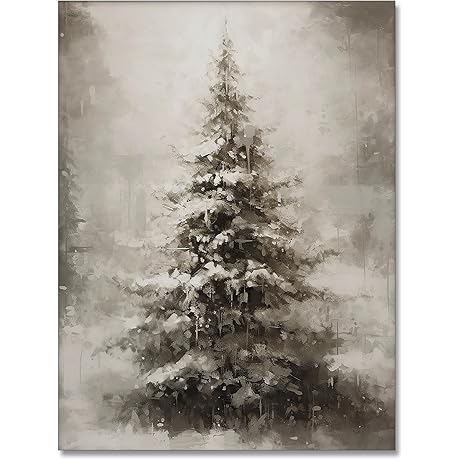 Pine Tree Canvas Wall Art: Breathtaking Winter Scenes for Rustic Farmhouse Decor