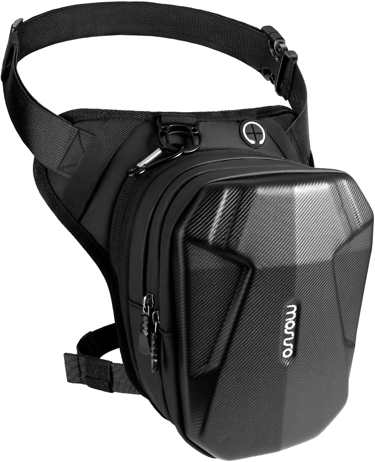 MOSISO Motorcycle Leg Bag for Men Women, Motorcycle Thigh Bag, Universal EVA Expandable Multifunctional Waterproof Storage Pouch Saddle Bags for Outdoor Sports Cycling Hiking Fishing Climbing, Black