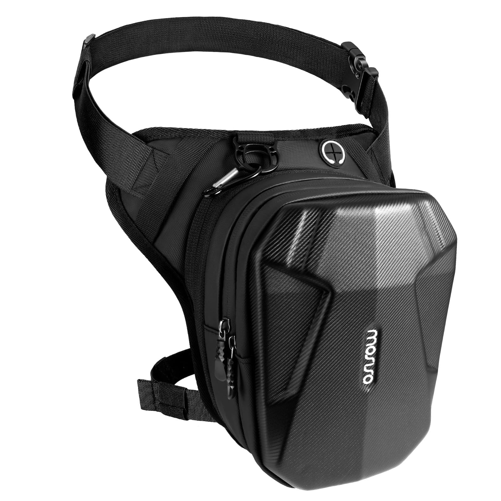 MOSISO Sacoche de Jambe Moto pour Homme et Femme, Sac de Cuisse Motard EVA Extensible Multifonctionnel Étanche, pour Sports Extérieurs Randonnée Cyclisme, Noir