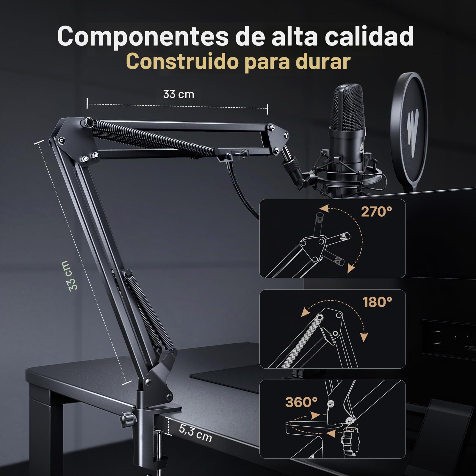 MAONO Kit de micrófono USB 192 KHZ/24BIT Plug & Play AU-A04 USB para Ordenador cardioide micrófono Condensador Podcast con chipset de Sonido Profesional para PC Karaoke, Youtube, grabación de Juegos