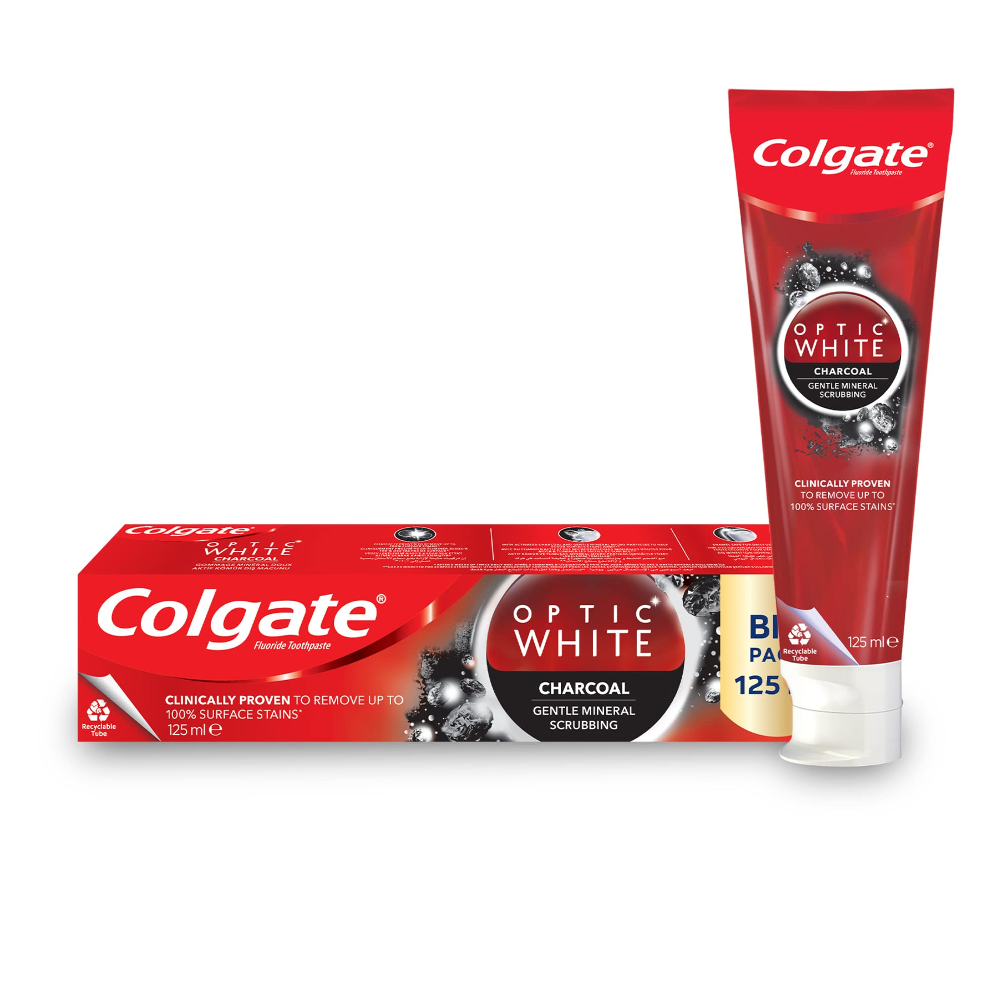 Colgate Optic White Charcoal Whitening Toothpaste - 125ml