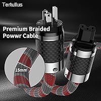 Vista 3 de Tertullus Audiophile - Cable de alimentación HiFi 5N OFC AC principal cable de alimentación de EE. UU. con enchufe de fibra de carbono IEC320-C15