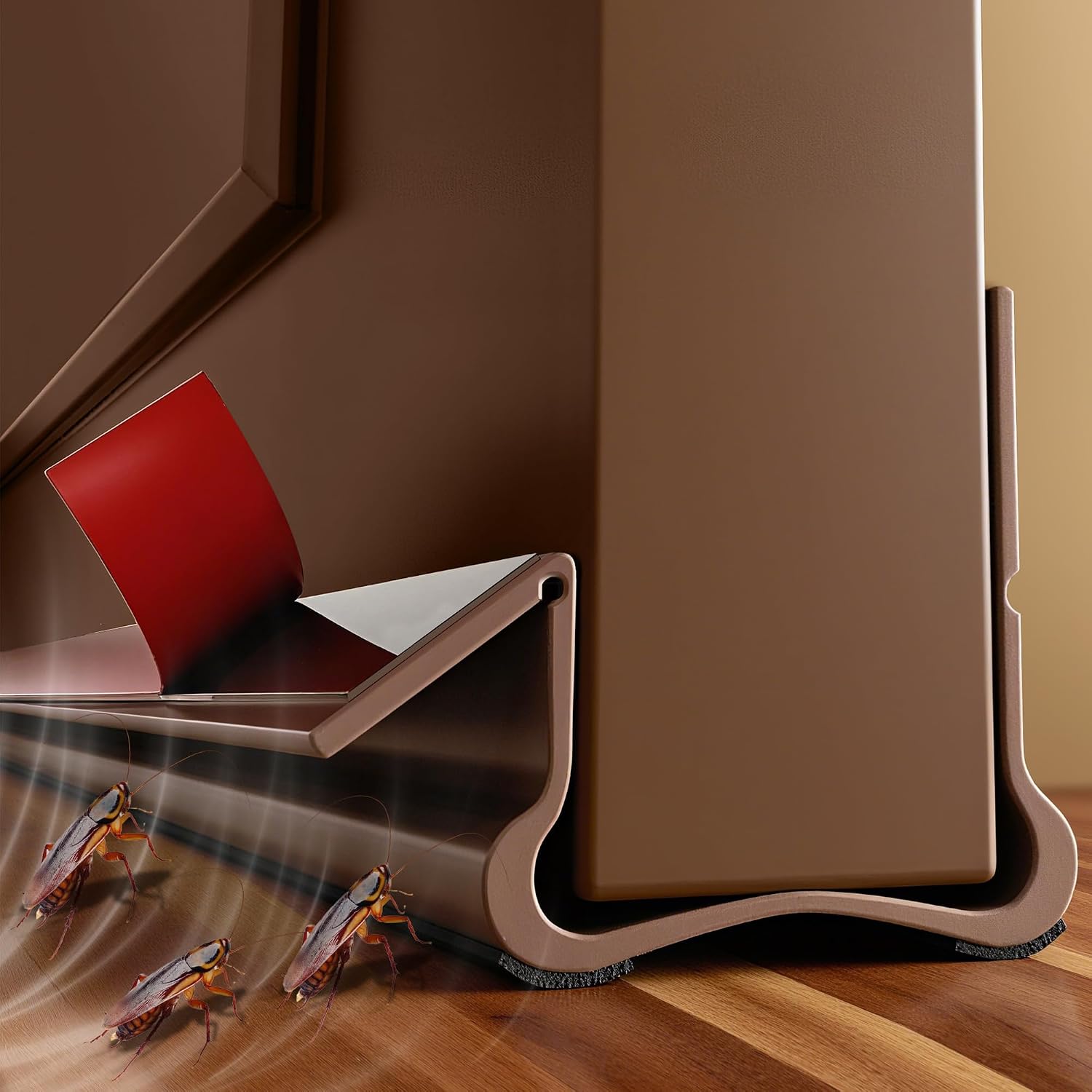 36.6 in Under Door Draft Stopper Reusable Self-Adhesive Door Sweep with Triple Seal Technology Soundproof Felt Flexible Gap Filler for Interior Exterior Doors Noise Reducing Door Seal White
