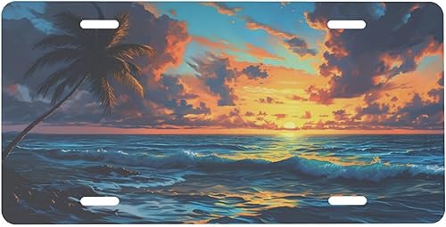 Miniatura 27 de Árbol de la vida - Placa de matrícula colorida abstracta divertida de aluminio para placas delanteras decorativas, impermeables, sin óxido, A: