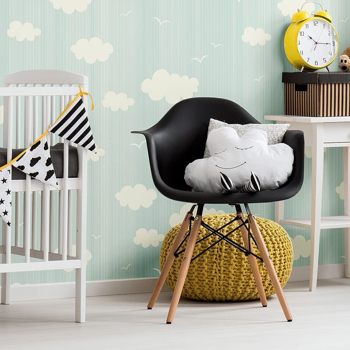 Walls By Me Peel and Stick Blue and White Clouds Baby Removable Wallpaper 8827-2ft x 4ft (61x122cm)